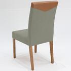 Kit 2 Cadeira Estofada Canela Pes Madeira Amendoa Nacc