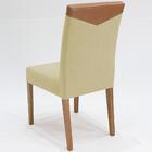 Kit 2 Cadeira Estofada Canela Pes Madeira Amendoa Nacc