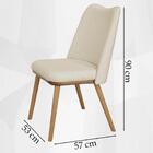 Kit 2 Cadeira Estofada Macrame Pes Madeira Amendoa Nacc