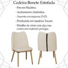 Kit 2 Cadeira Estofada Macrame Pes Madeira Amendoa Nacc