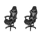 Kit 2 Cadeira Gamer Com Rodízios Pu Hawker 3315 Preta