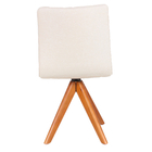 Kit 2 Cadeira Giratoria Linho Bege Estofada Luxo