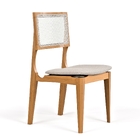 Kit 2 Cadeira Granada Moderna Madeira Maciça Estofado Linho