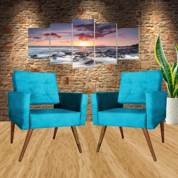 Kit 2 Cadeira Poltrona Consultório Escritório Recepção Reforç