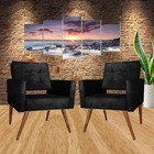 Kit 2 Cadeira Poltrona Consultório Escritório Recepção Reforç