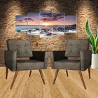 Kit 2 Cadeira Poltrona Consultório Escritório Recepção Reforç