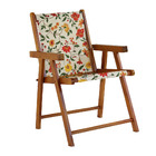 Kit 2 Cadeira Praia Dobrável Madeira Envernizada-floral