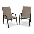 Kit 2 Cadeira Riviera Piscina Praia Alumínio Preto Tela Mocca