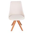 Kit 2 Cadeira Sala De Jantar Cristine Giratoria Linho Bege Es