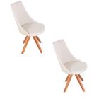 Kit 2 Cadeira Sala De Jantar Cristine Giratoria Linho Bege Es