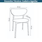 Kit 2 Cadeira Sem Braço Agatha Rivatti Assento Encosto Estofa