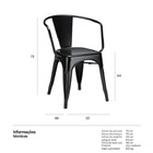 Kit 2 Cadeira Tolix Empilhavel Industrial Atemporal Reforçada