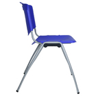 Kit 2 Cadeira Universitária Unim Azul Empilhavel Escola Azul