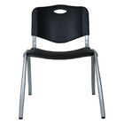 Kit 2 Cadeira Universitária Unim Preto Empilhavel Escola Preto