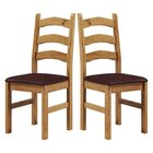 Kit 2 Cadeiras 100% Madeira Maciça Com Assento Estofado Napol