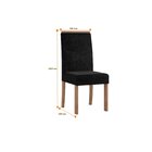 Kit 2 Cadeiras 101,5x40cm Tecido Veludo Livia Nogal/preto