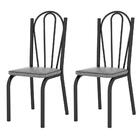 Kit 2 Cadeiras 121 Europa Preto/platina