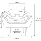 Kit 2 Cadeiras + Sofá 2 Lugares + Puff De Brinde V8 Decor Azu