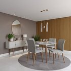 Kit 2 Cadeiras Abbey Com Pés Em Madeira Maciça Natural/champa