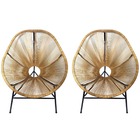 Kit 2 Cadeiras Acapulco Três Pés Com Fios De Fibra Sintética