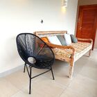 Kit 2 Cadeiras Acapulco Três Pés Com Fios De Fibra Sintética