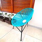 Kit 2 Cadeiras Acapulco Três Pés Com Fios De Fibra Sintética