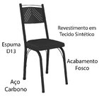 Kit 2 Cadeiras Aço Carbono Estofado Tecido Sintético Espuma D