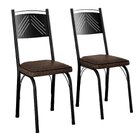 Kit 2 Cadeiras Aço Carbono Estofado Tecido Sintético Espuma D