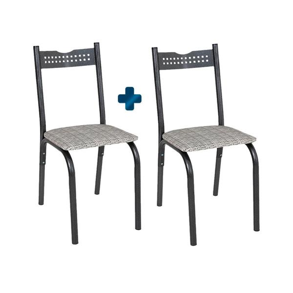 Kit 2 Cadeiras Aço Preto Manteiga Alba Shop Jm