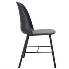 Kit 2 Cadeiras Alanis Rivatti Poliuretano Preto Base Preta