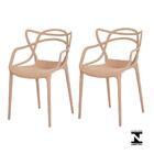 Kit 2 Cadeiras Allegra Nude Sala Cozinha Jantar