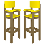 Kit 2 Cadeiras Alta Refeição Infantil Criança Restaurante Lan