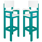 Kit 2 Cadeiras Alta Refeição Infantil Criança Restaurante Lan