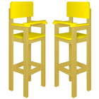 Kit 2 Cadeiras Alta Refeição Infantil Criança Restaurante Lan