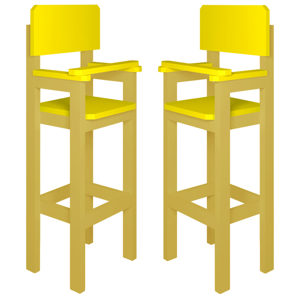 Kit 2 Cadeiras Alta Refeição Infantil Criança Restaurante Lan