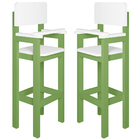 Kit 2 Cadeiras Alta Refeição Infantil Criança Restaurante Lan