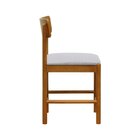 Kit 2 Cadeiras Amber Madeira Maciça Assento Estofado Linho Im