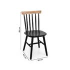 Kit 2 Cadeiras Assento Anatômico Madeira Eucalipto Preto