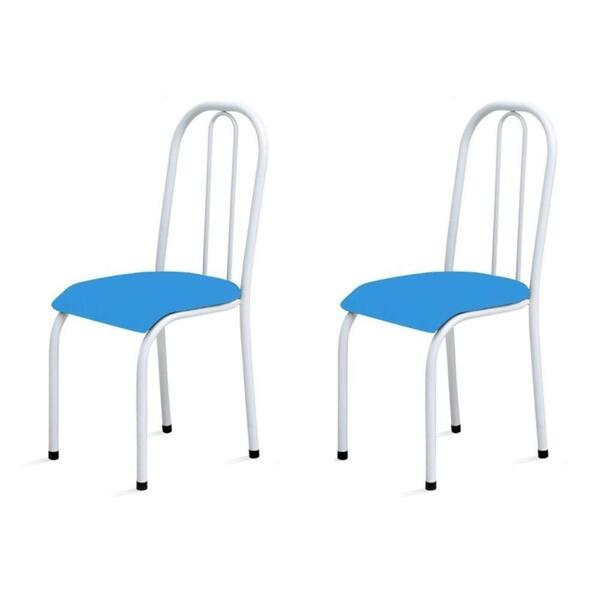 Kit 2 Cadeiras Baixas 0.104 Anatômica Branco/azul