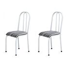 Kit 2 Cadeiras Baixas Anatômica Branco E Listrado