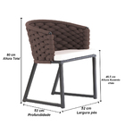 Kit 2 Cadeiras Bali Alumínio Em Tricô Náutico Trama Original