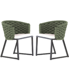 Kit 2 Cadeiras Bali Alumínio Em Tricô Náutico Trama Original