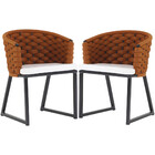 Kit 2 Cadeiras Bali Alumínio Em Tricô Náutico Trama Original