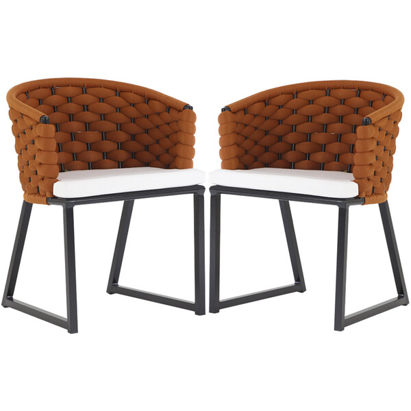 Kit 2 Cadeiras Bali Alumínio Em Tricô Náutico Trama Original