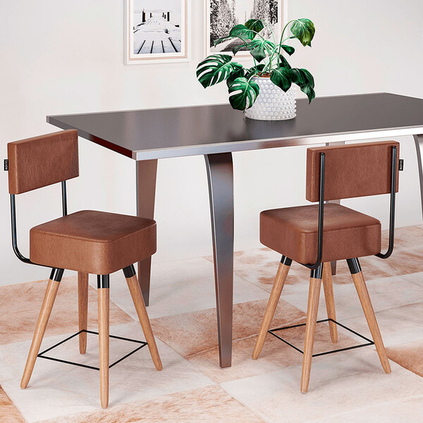 Kit 2 Cadeiras Barcelona Cor Café - Speciale Home