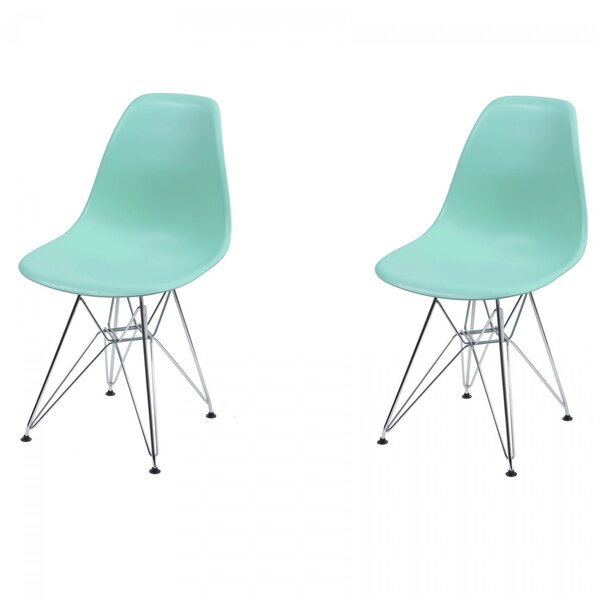 Kit 2 Cadeiras Base Cromada Dkr  Tiffany