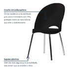 Kit 2 Cadeiras Base Tubular Fixa Boston Cromado/preto