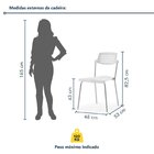 Kit 2 Cadeiras Base Tubular Fixa Clean Prata/branco