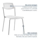 Kit 2 Cadeiras Base Tubular Fixa Clean Prata/branco