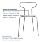 Kit 2 Cadeiras Base Tubular Fixa Fantasminha Chef Prata/branco